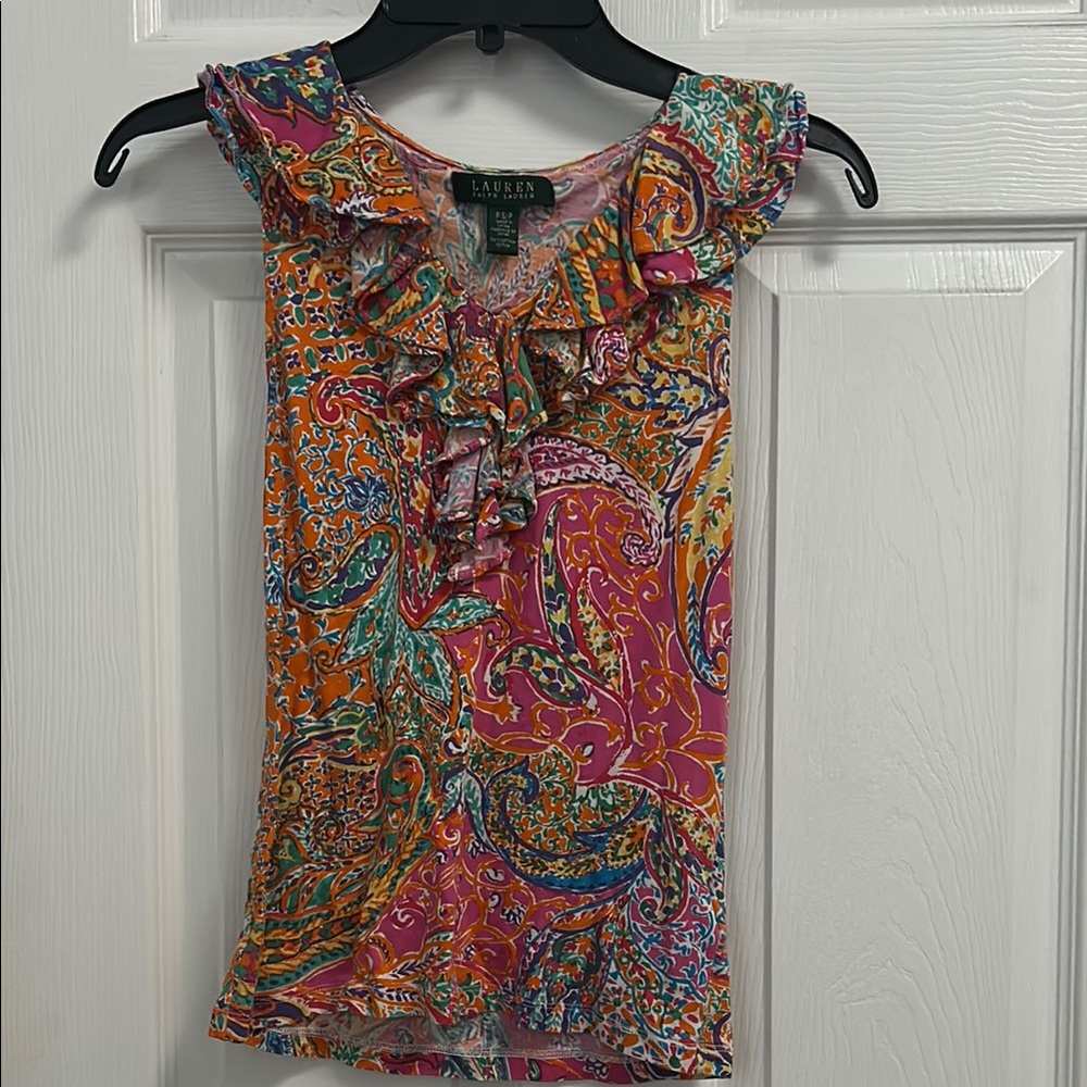 Lauren Ralph Lauren Women's Multicolor Ruffle Top